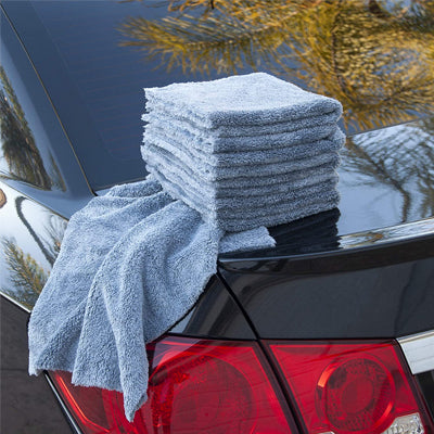16 x 16 in. 500 GSM Ultra-Plush Edgeless Steel Gray Microfiber Towels – 6-pack